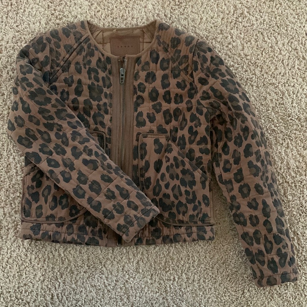 Blank NYC Brown Leopard Print Bomber Jacket